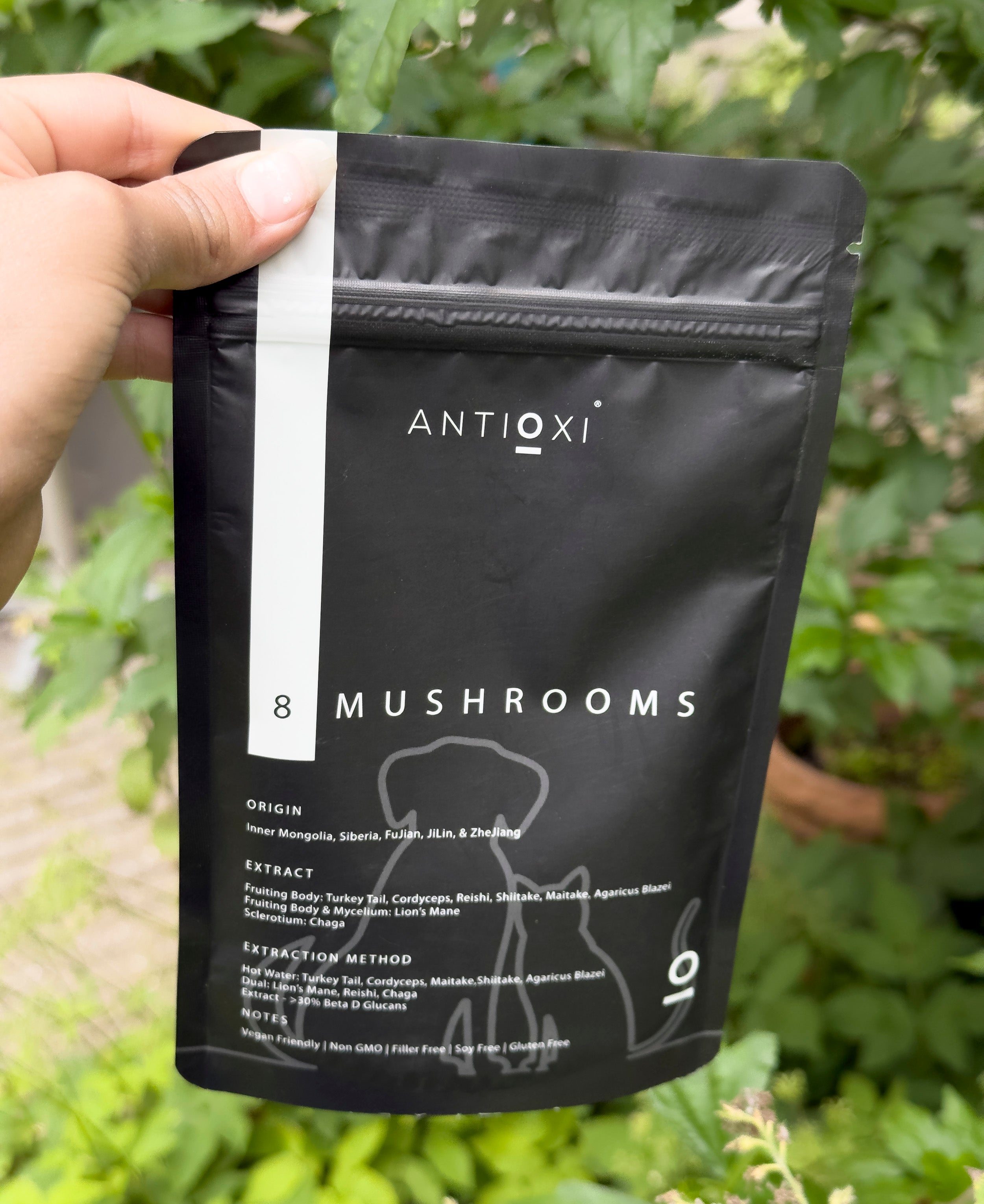 Antioxi® 8 Mushroom Blend til Kæledyr – Premium svampetilskud til hunde og katte