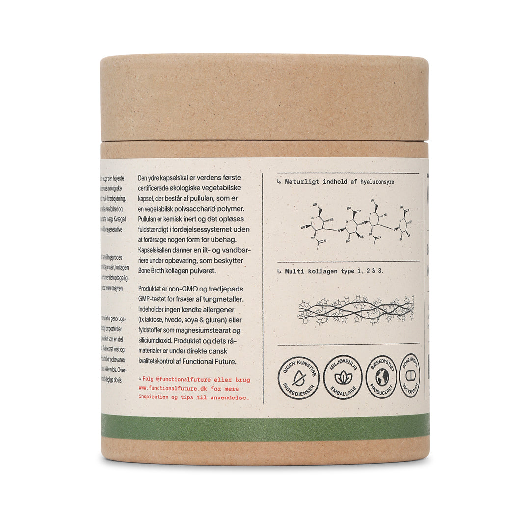 Økologisk Bone Broth Kollagen Kapsler - Premium Kvalitet