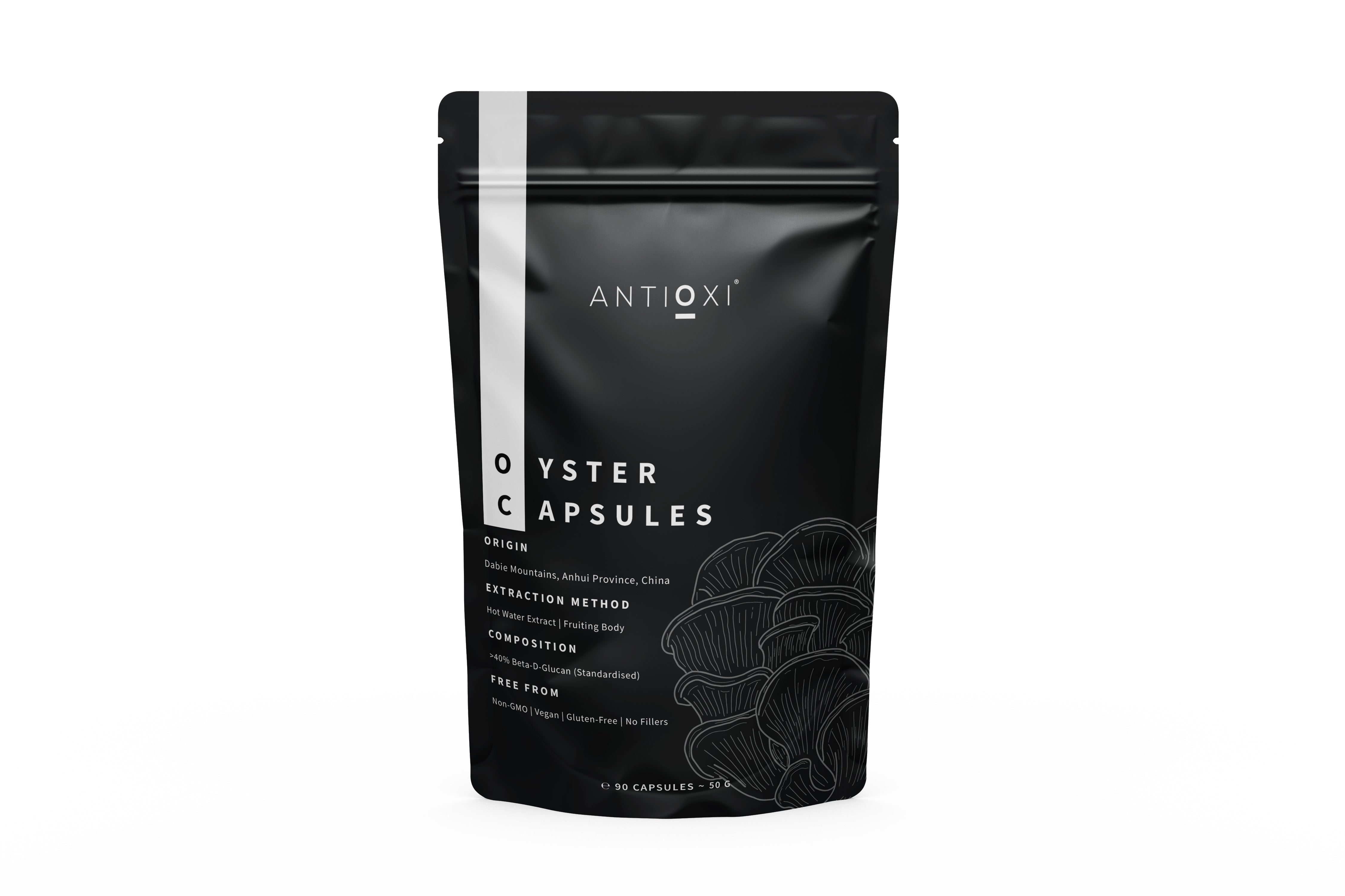 Antioxi Oyster Mushroom Premium Svampetilskud - 90 Kapsler á 500mg