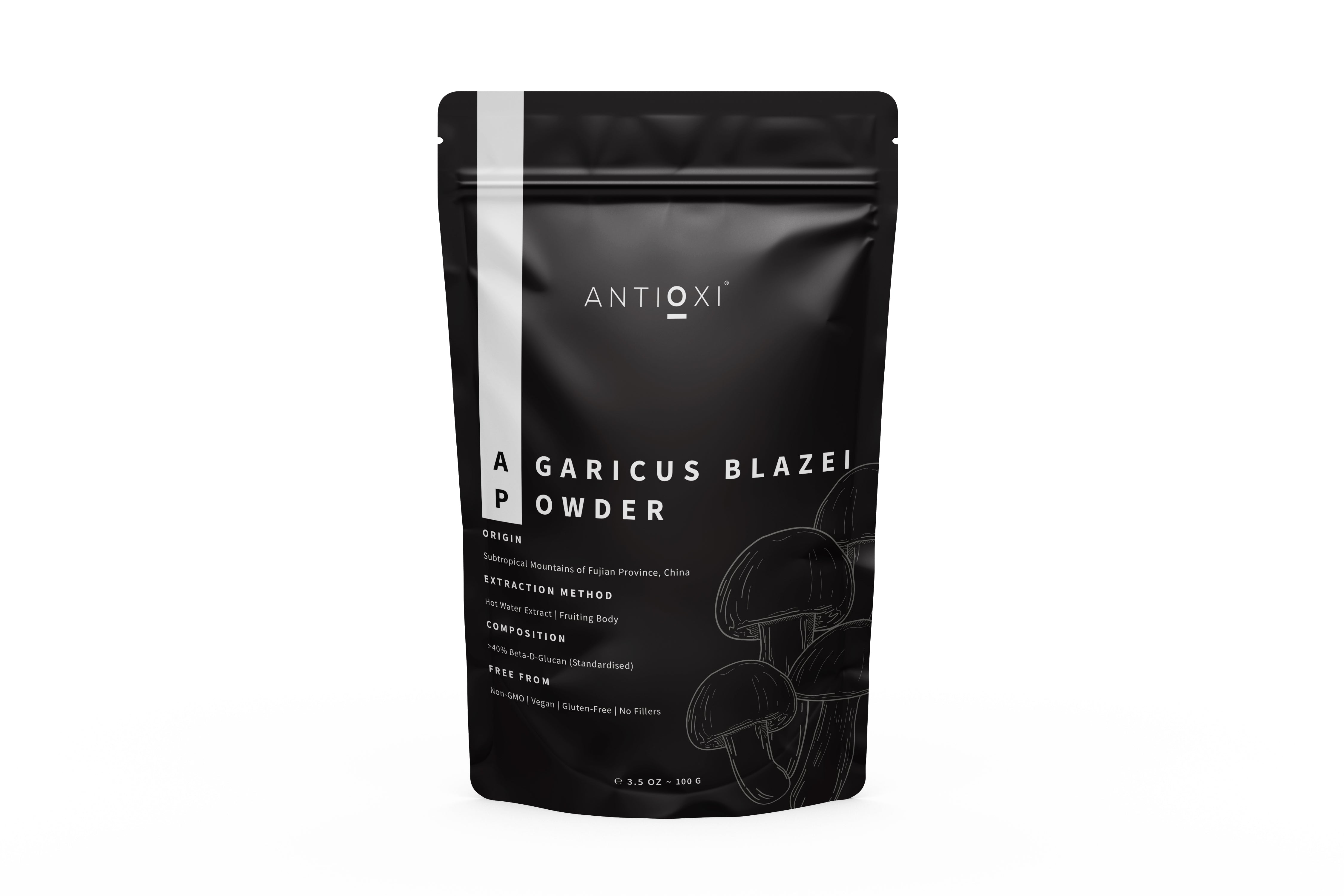 Agaricus Blazei  Mushroom Premium Svampetilskud - pulver 100g