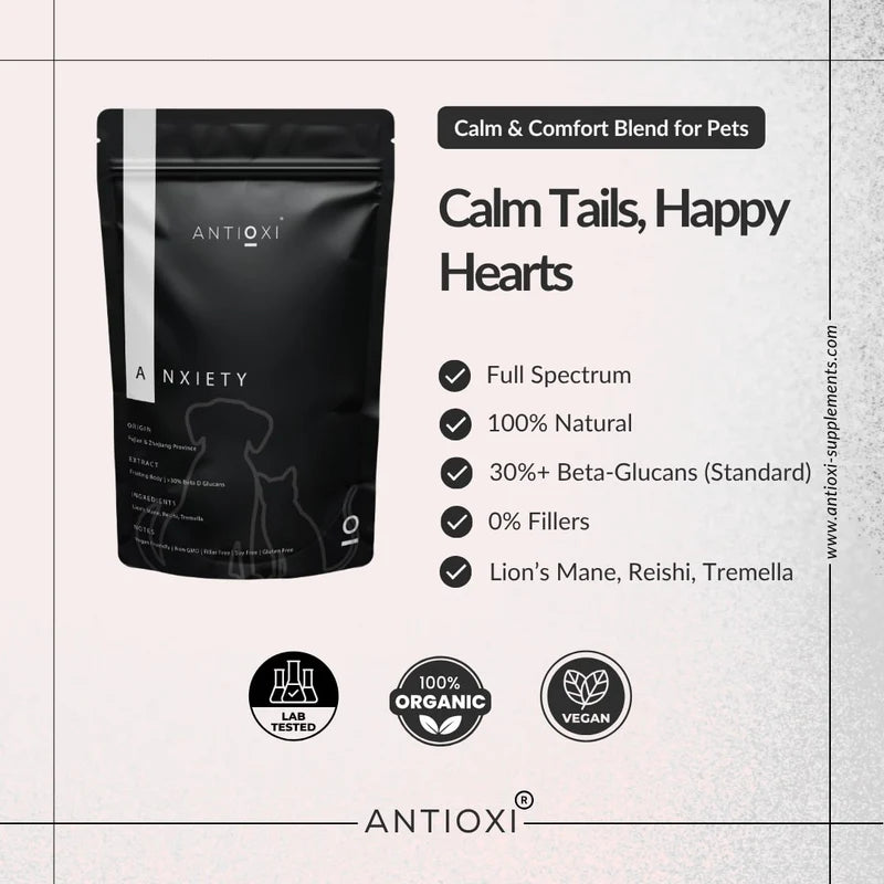 Calm & Comfort Pets – Premium Pulversvampeblanding til Kæledyr (100g)