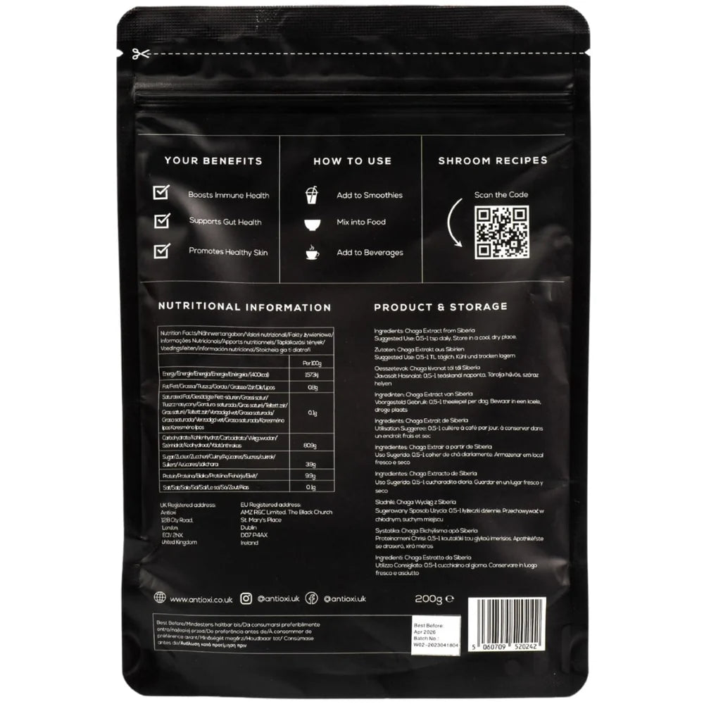 Chaga Premium Svampetilskud - 90 Kapsler á 500mg