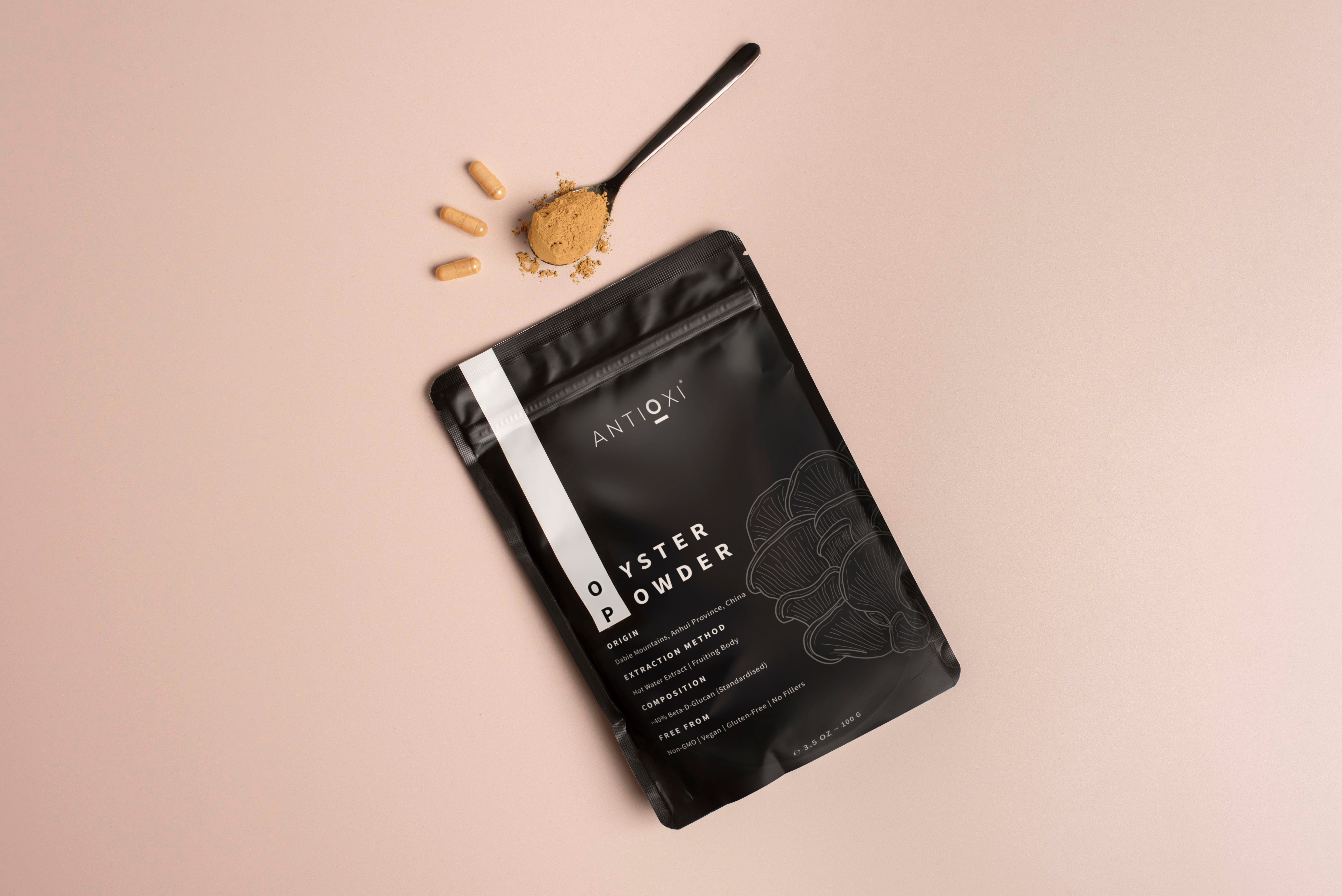 Antioxi Oyster Mushroom Premium Svampetilskud - 90 Kapsler á 500mg